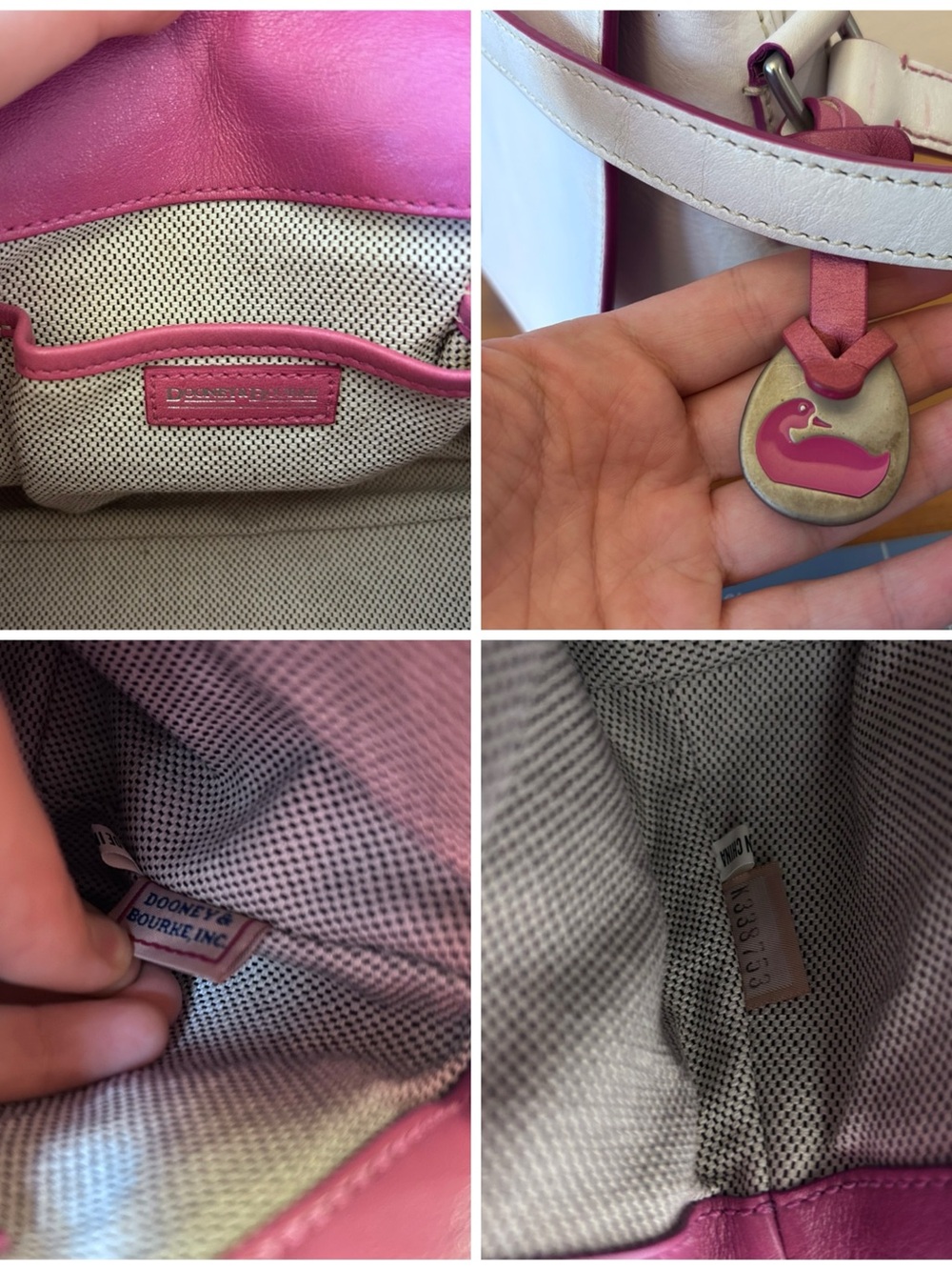 Dooney & Bourke White and Pink Y2K Leather Shoulder - Picture 5 of 7